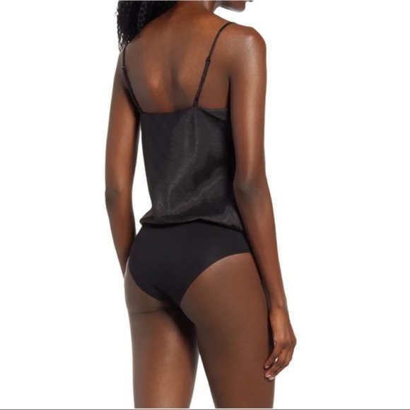 NWT WAYF Giselle Cowl Neck Jacquard Satin Bodysuit - Picture 3 of 4